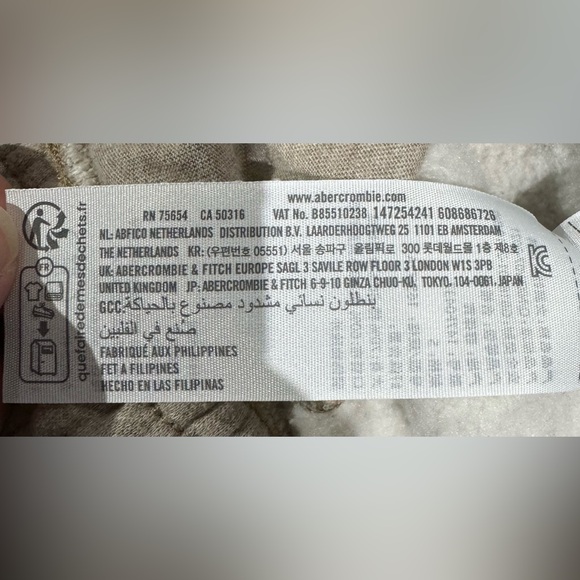 Men’s XL Sweatpants Loungewear Abercrombie &‎ Fitch Soft Cozy Beige Tan Neutral - Picture 4 of 8